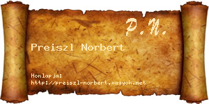 Preiszl Norbert névjegykártya