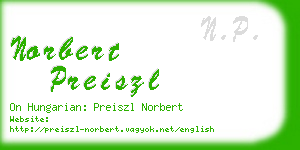 norbert preiszl business card